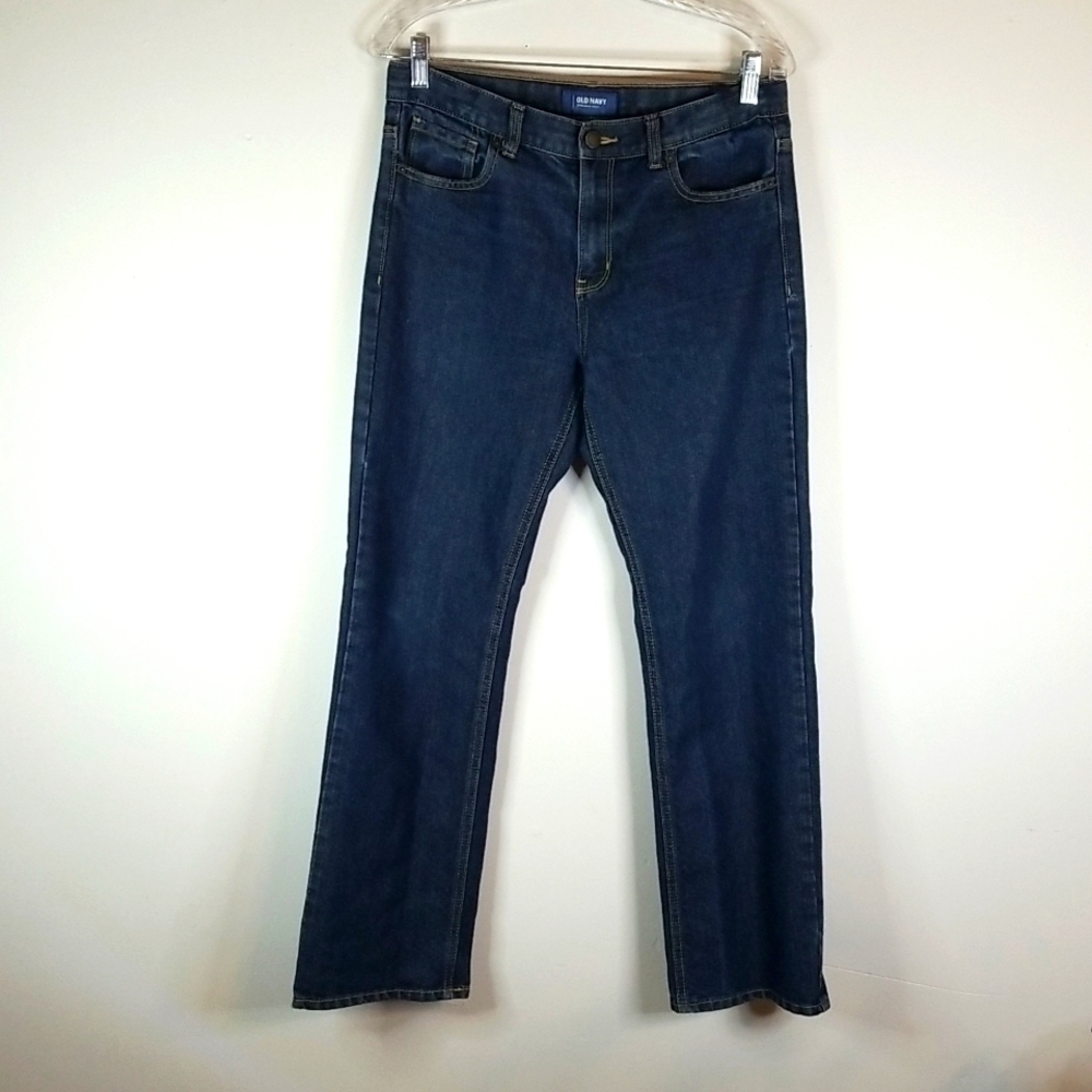 Old Navy Straight Leg Jeans Medium Wash Stretch Denim 16 Husky